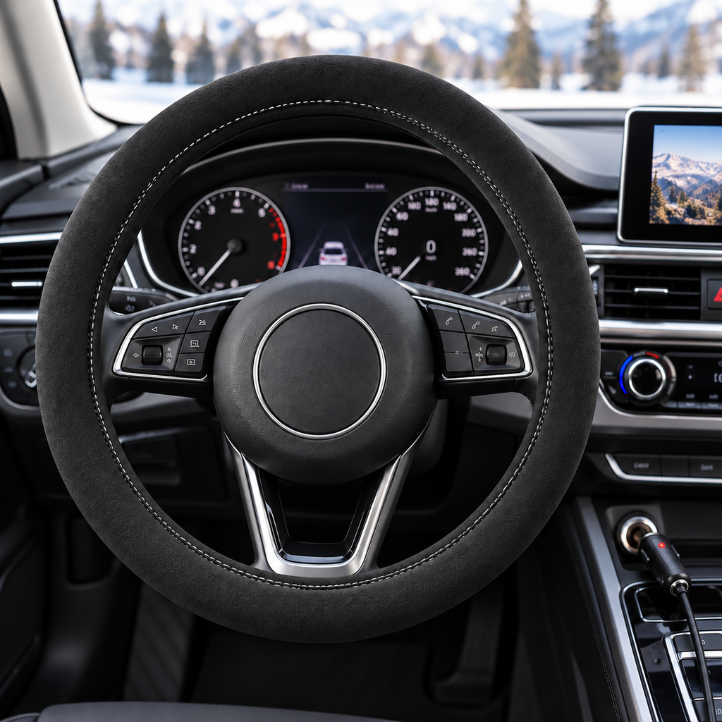 Plush Heated Steering Wheel Cover