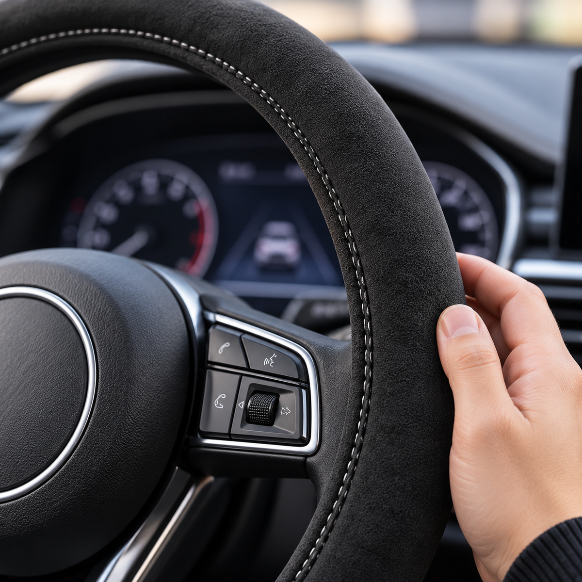 Plush Heated Steering Wheel Cover